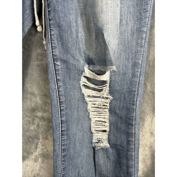 Rue 21 Pants Girls Small Distressed Soft Blue Joggers - Picture 4 of 11